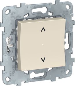 Фото Schneider Electric Unica New NU550844 Выключатель двухкнопочный для жалюзи (10 А, под рамку, скрытая установка, бежевый)