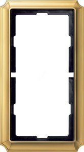 Фото Schneider Electric Merten Antique MTN483121 Рамка 2-постовая (универсальная, блестящая латунь)