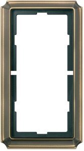 Фото Schneider Electric Merten Antique MTN483143 Рамка 2-постовая (универсальная, античная латунь)