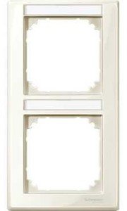 Фото Schneider Electric Merten M-Smart MTN470244 Рамка 2-постовая (вертикальная, поле для надписи, бежевый)