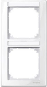 Фото Schneider Electric Merten M-Smart MTN470219 Рамка 2-постовая (вертикальная, поле для надписи, полярно-белый)