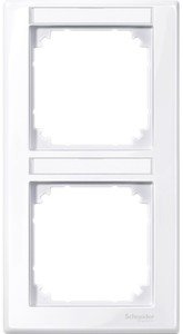 Фото Schneider Electric Merten M-Smart MTN470225 Рамка 2-постовая (вертикальная, поле для надписи, белый)