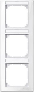Фото Schneider Electric Merten M-Smart MTN470319 Рамка 3-постовая (вертикальная, поле для надписи, полярно-белый)