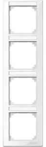 Фото Schneider Electric Merten M-Smart MTN470419 Рамка 4-постовая (вертикальная, поле для надписи, полярно-белый)