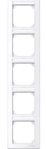 Фото Schneider Electric Merten M-Smart MTN470525 Рамка 5-постовая (вертикальная, поле для надписи, белый)