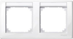 Фото Schneider Electric Merten M-Smart MTN471219 Рамка 2-постовая (горизонтальная, поле для надписи, полярно-белый)