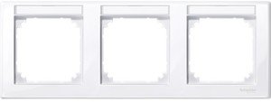 Фото Schneider Electric Merten M-Smart MTN471325 Рамка 3-постовая (горизонтальная, поле для надписи, белый)