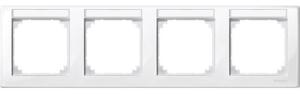 Фото Schneider Electric Merten M-Smart MTN471419 Рамка 4-постовая (горизонтальная, поле для надписи, полярно-белый)