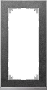 Фото Schneider Electric Merten M-Pure Decor MTN4025-3669 Рамка 2-постовая (универсальная, сланец/алюминий)