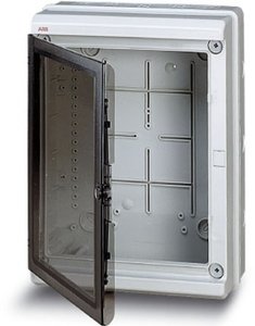 Фото ABB 12794 EUROPA IP65 бокс настенный 275х370х140мм ШхВхГ прозр.дверь серый
