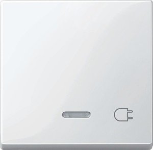 Фото Schneider Electric System M MTN435219 Клавиша одиночная с линзой "Штепсельная вилка" (индикация, полярно-белая)
