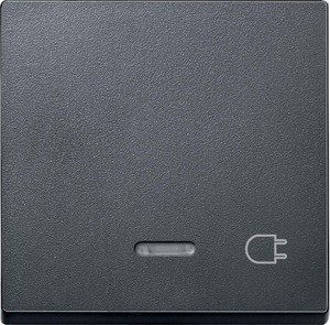 Фото Schneider Electric System M MTN431714 Клавиша одиночная с линзой "Штепсельная вилка" (индикация, антрацит)