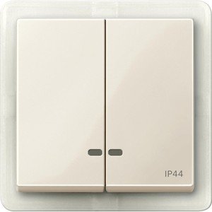 Фото Schneider Electric System M MTN3424-0344 Клавиша двойная с окошком (IP44, индикация, бежевая)