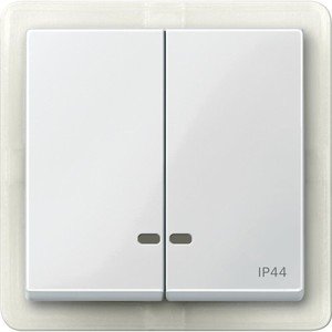 Фото Schneider Electric System M MTN3424-0319 Клавиша двойная с окошком (IP44, индикация, полярно-белая)