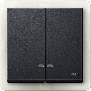 Фото Schneider Electric System M MTN3424-0144 Клавиша двойная с окошком (IP44, индикация, антрацит)