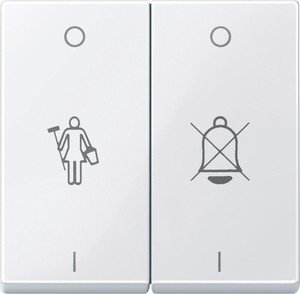 Фото Schneider Electric System M MTN432625 Клавиша двойная "Перечеркнутый звонок" и "Горничная" (белая)