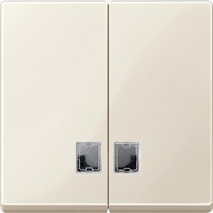 Фото Schneider Electric System M MTN438544 Клавиша двойная с прямоугольным окошком (индикация, бежевая)
