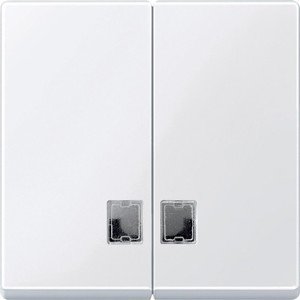 Фото Schneider Electric System M MTN438525 Клавиша двойная с прямоугольным окошком (индикация, белая)