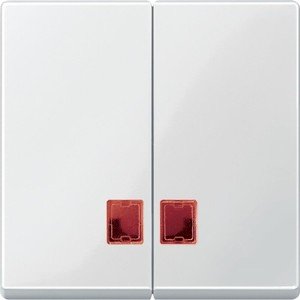 Фото Schneider Electric System M MTN3456-0319 Клавиша двойная с красным прямоугольным окошком (индикация, полярно-белая)