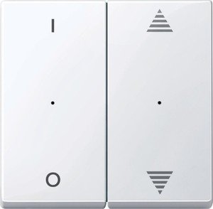 Фото Schneider Electric System M MTN619525 Клавиша двойная "I/O" со стрелками вверх/вниз (KNX, белая)