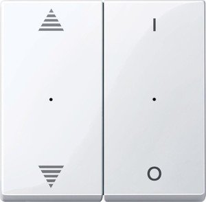 Фото Schneider Electric System M MTN619625 Клавиша двойная "I/O" со стрелками вверх/вниз (KNX, белая)