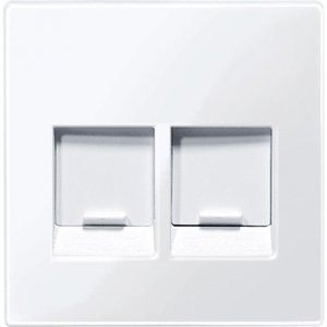 Фото Schneider Electric System M MTN4562-0325 Крышка розетки информационной (2xRJ45, шторки, белая)