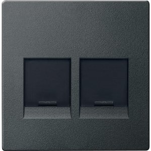 Фото Schneider Electric System M MTN4562-0414 Крышка розетки информационной (2xRJ45, шторки, антрацит)