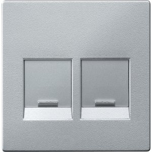 Фото Schneider Electric System M MTN4562-0460 Крышка розетки информационной (2xRJ45, шторки, алюминий)