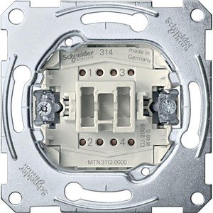 Фото Schneider Electric System M QuickFlex MTN3112-0000 Выключатель одноклавишный двухполюсной (10 А, с возм. подсветки, механизм, скрытая установка)