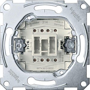 Фото Schneider Electric System M QuickFlex MTN3612-0000 Выключатель одноклавишный двухполюсной (16 А, с возм. подсветки, механизм, скрытая установка)