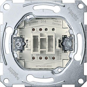Фото Schneider Electric System M QuickFlex MTN3151-0000 Выключатель однокнопочный с размыкающим контактом (10 А, механизм, скрытая установка)