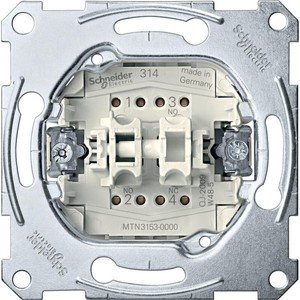 Фото Schneider Electric System M QuickFlex MTN3153-0000 Выключатель двухклавишный с замык. и размык. конт. (10 А, механизм, скрытая установка)