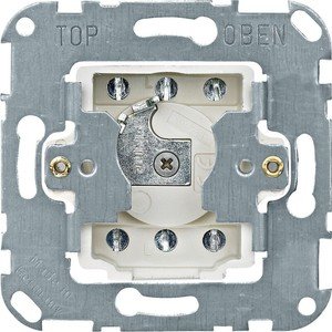 Фото Schneider Electric System M QuickFlex MTN318901 Выключатель двухкнопочный для рольставней с фиксатором положения для замочного цилиндра (10 А, механизм, скрытая установка)