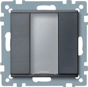Фото Schneider Electric System M Plus MTN627514 Выключатель однокнопочный (KNX, под рамку, индикация, скрытая установка, антрацит)
