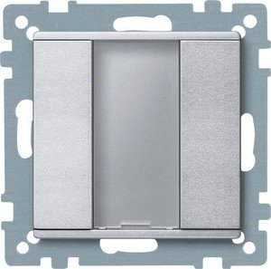 Фото Schneider Electric System M Plus MTN627560 Выключатель однокнопочный (KNX, под рамку, индикация, скрытая установка, алюминий)