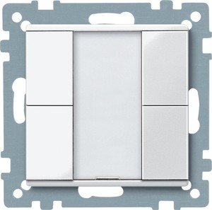 Фото Schneider Electric System M Plus MTN617219 Выключатель двухкнопочный (KNX, под рамку, индикация, скрытая установка, полярно-белый)