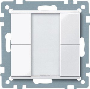 Фото Schneider Electric System M Plus MTN617225 Выключатель двухкнопочный (KNX, под рамку, индикация, скрытая установка, белый)