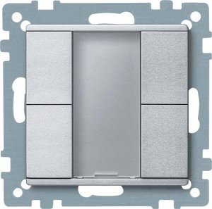Фото Schneider Electric System M Plus MTN627660 Выключатель двухкнопочный (KNX, под рамку, индикация, скрытая установка, алюминий)