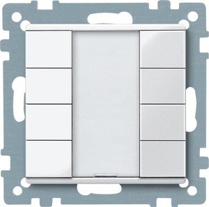 Фото Schneider Electric System M Plus MTN617419 Выключатель четырехкнопочный (KNX, под рамку, индикация, скрытая установка, полярно-белый)