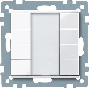 Фото Schneider Electric System M Plus MTN617425 Выключатель четырехкнопочный (KNX, под рамку, индикация, скрытая установка, белый)