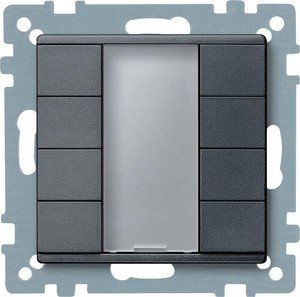 Фото Schneider Electric System M Plus MTN627814 Выключатель четырехкнопочный (KNX, под рамку, индикация, скрытая установка, антрацит)