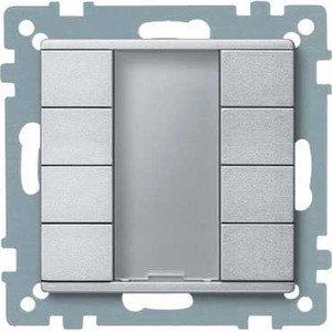Фото Schneider Electric System M Plus MTN627860 Выключатель четырехкнопочный (KNX, под рамку, индикация, скрытая установка, алюминий)