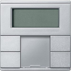 Фото Schneider Electric System M Plus MTN6212-0460 Выключатель двухкнопочный с терморегулятором (KNX, под рамку, индикация, скрытая установка, алюминий)