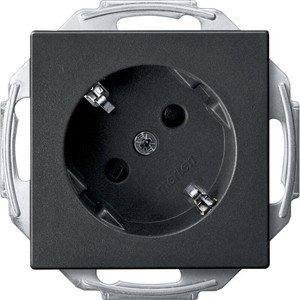 Фото Schneider Electric Merten System M MTN2370-0414 Розетка с заземляющим контактом 45° (16 А, под рамку, шторки, скрытая установка, антрацит)
