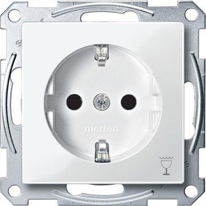Фото Schneider Electric Merten System M MTN2353-0319 Розетка "Посудомоечная машина" с заземляющим контактом (16 А, под рамку, шторки, скрытая установка, полярно-белая)
