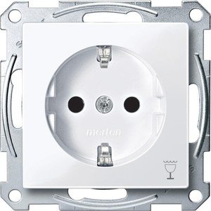 Фото Schneider Electric Merten System M MTN2353-0325 Розетка "Посудомоечная машина" с заземляющим контактом (16 А, под рамку, шторки, скрытая установка, белая)