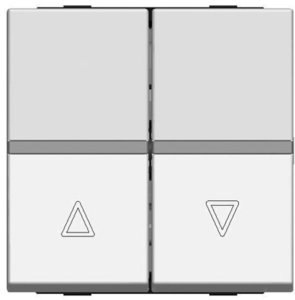 Фото ABB Zenit 2CLA224400N1101 Выключатель жалюзийный двойной (16А, без фиксации, под рамку, с/у, белый)