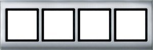 Фото Schneider Electric Merten Aquadesign MTN400460 Рамка 4-постовая (IP44, универсальная, алюминий)