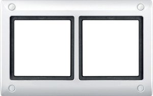 Фото Schneider Electric Merten Aquadesign MTN401219 Рамка 2-постовая (IP44, универсальная, винтовое крепление, полярно-белая)