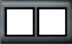 Фото Schneider Electric Merten Aquadesign MTN401214 Рамка 2-постовая (IP44, универсальная, винтовое крепление, антрацит)